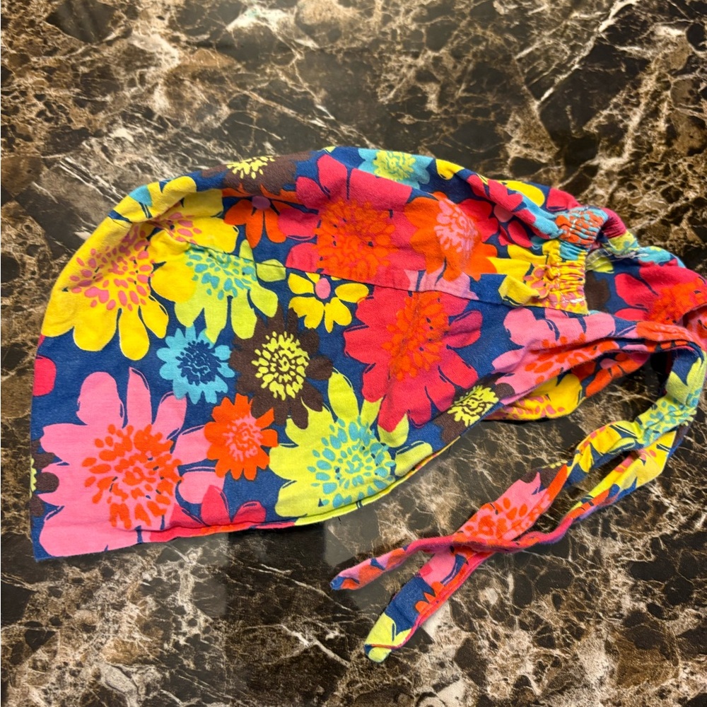 Colorful Floral nurse scrub cap